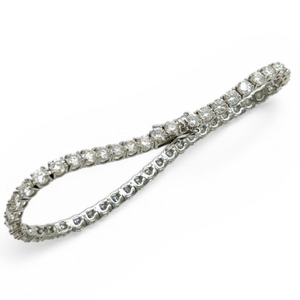 925 Silver, 14.40CTW Moissanite Tennis Bracelet - Picture 2 of 3